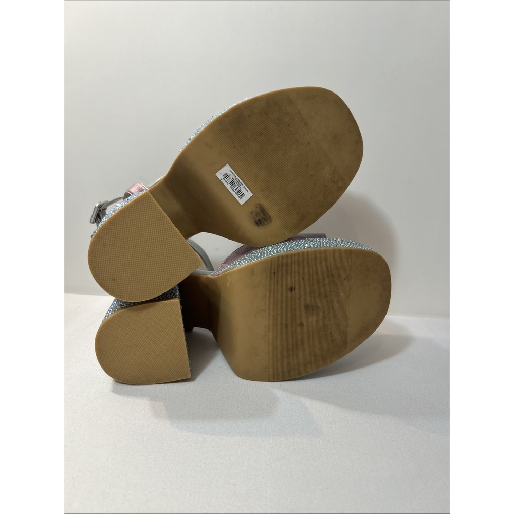 Torrid Rainbow Double Platform Heel Sandal 9 Pride Pastel Rhinestone Holographic - Picture 11 of 15